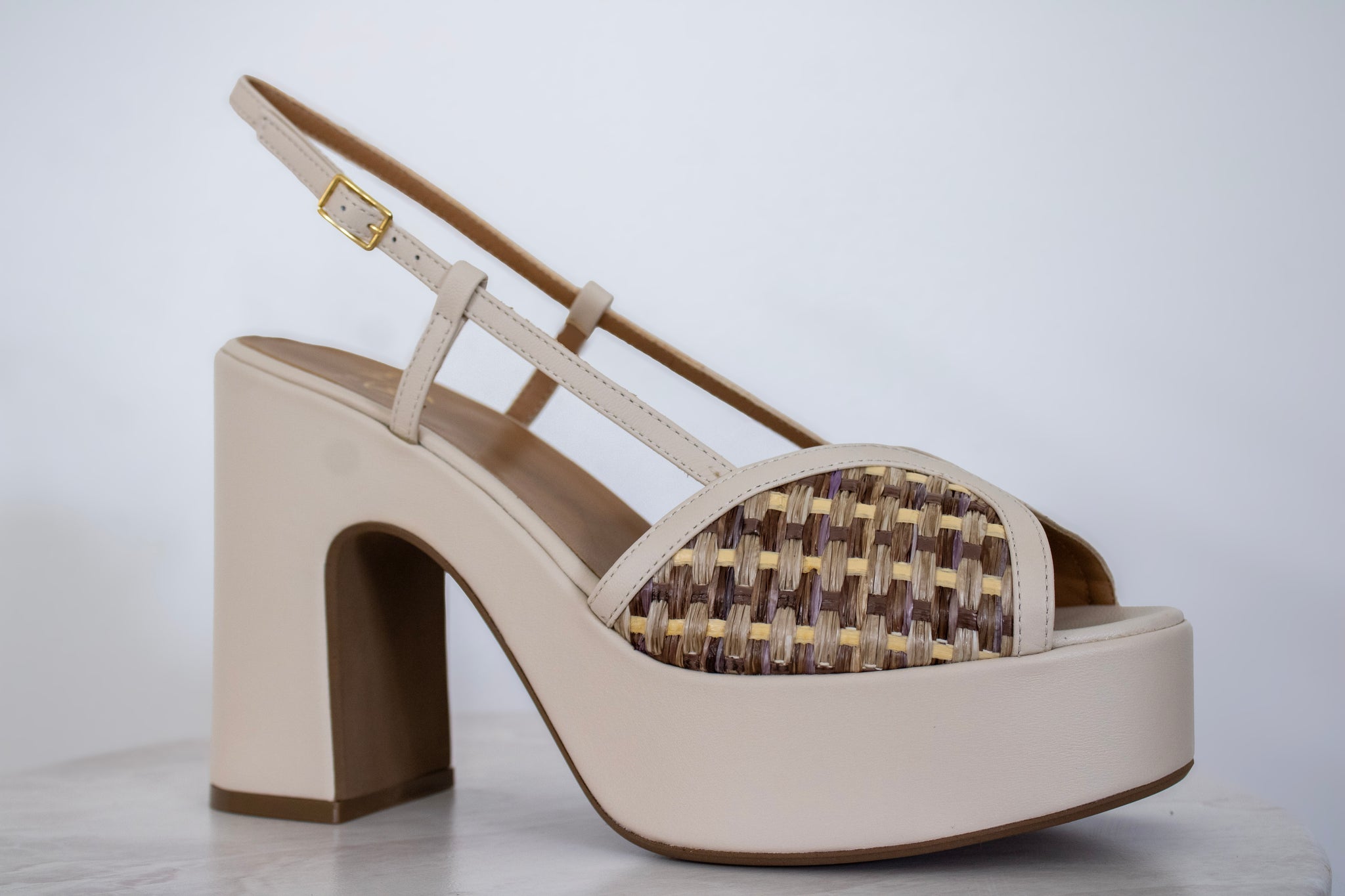 Matilda Platform Heel in Bone